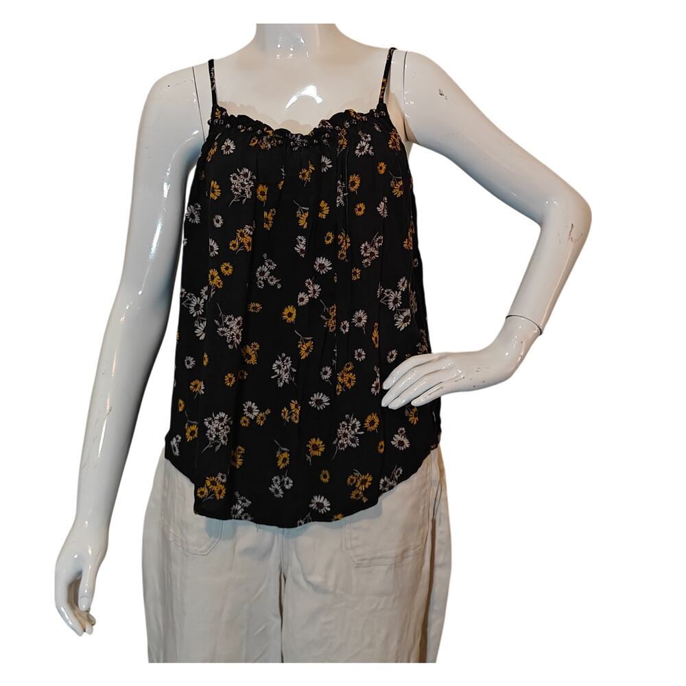 Maurices Black Floral Cami Tank Top Medium